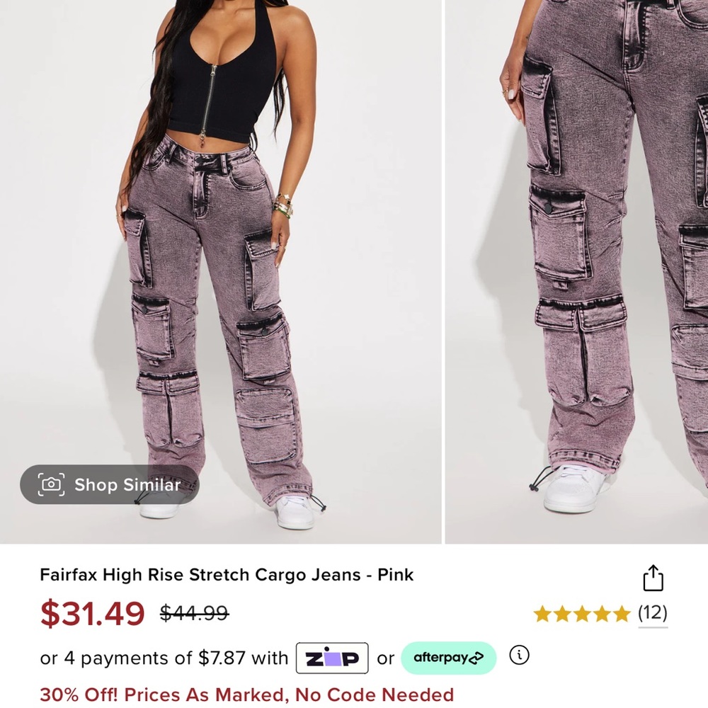 NWT Fashion Nova Cargo Jeans